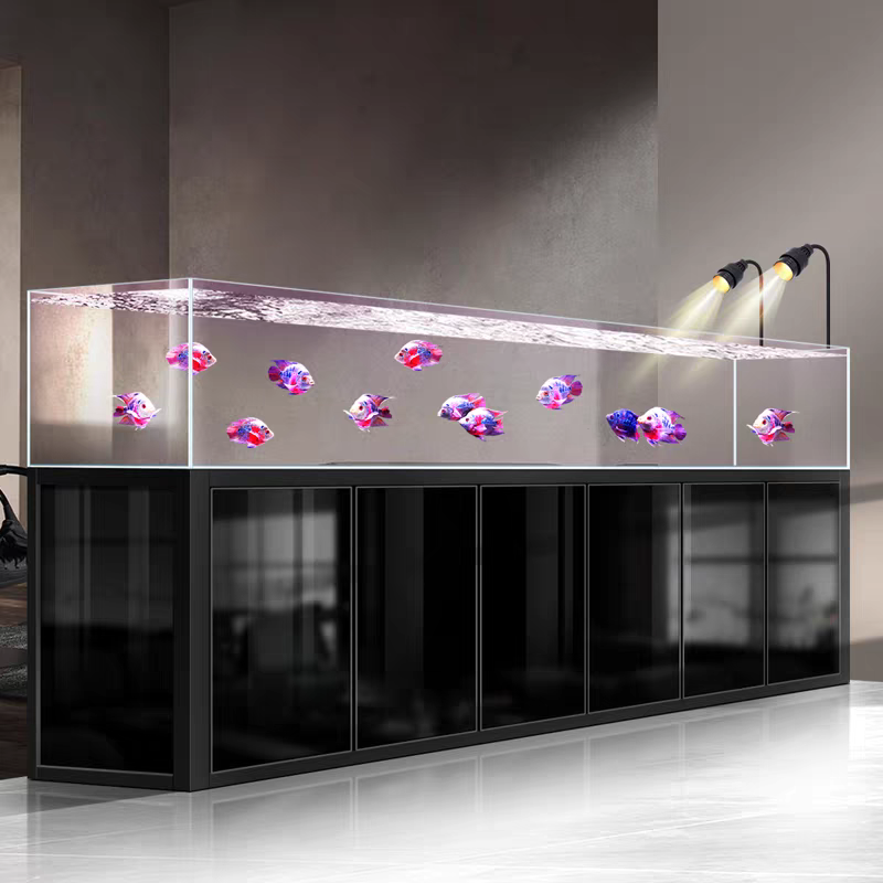 【Customized】Industrial style native stream tank ultra-white glass ecological fish tank