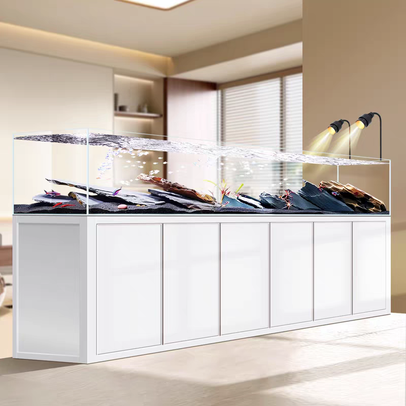 【Customized】Industrial style native stream tank ultra-white glass ecological fish tank