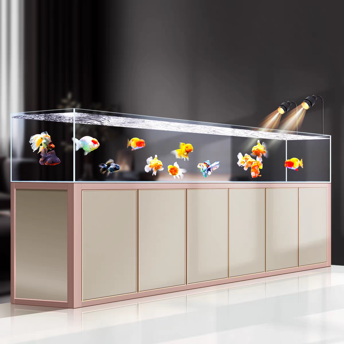 【Customized】Industrial style stream tank   backpack overflow bottom filter fish tank