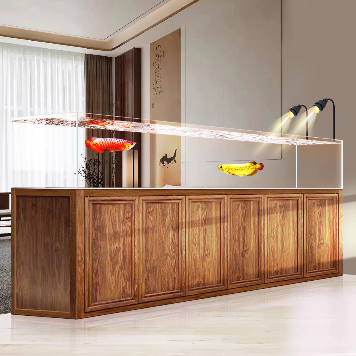 【Customized】Industrial style stream tank   backpack overflow bottom filter fish tank