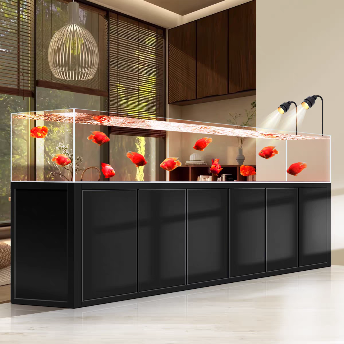 【Customized】Industrial style stream tank   backpack overflow bottom filter fish tank