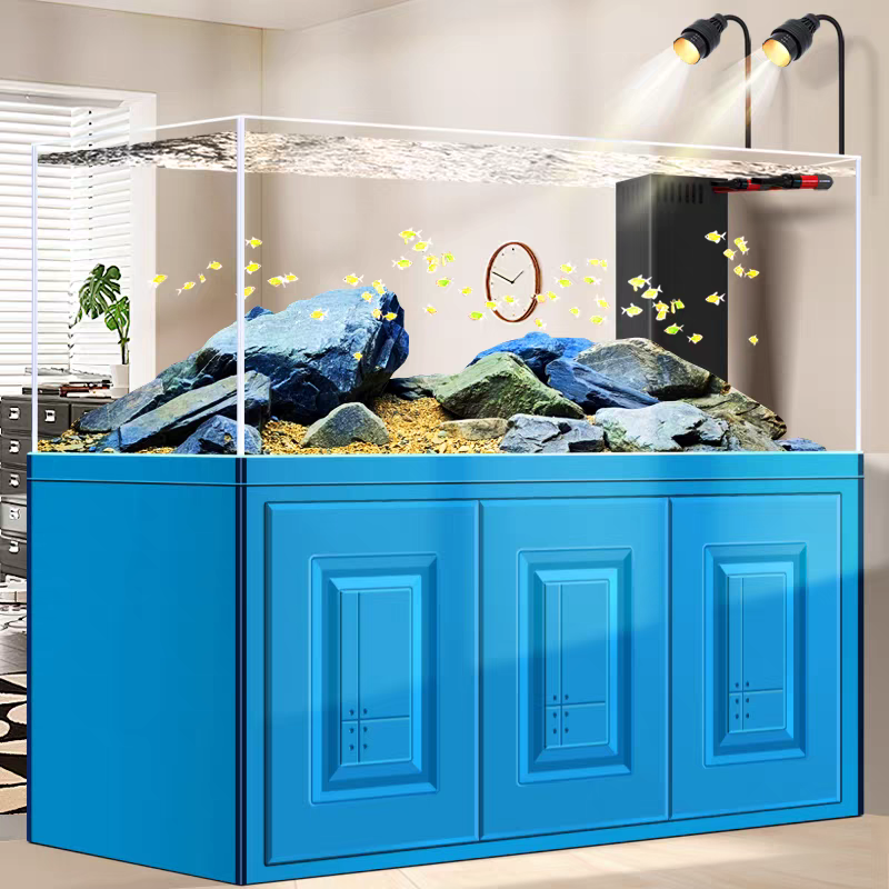 【Customized】 Commercial bottom filter ultra-clear glass ecological water plant tank, long-term water change-free