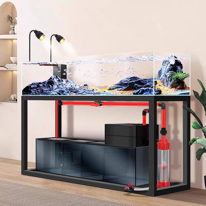 【Customized】Bottom filter backpack overflow  aluminum alloy bottom cabinet stream fish tank