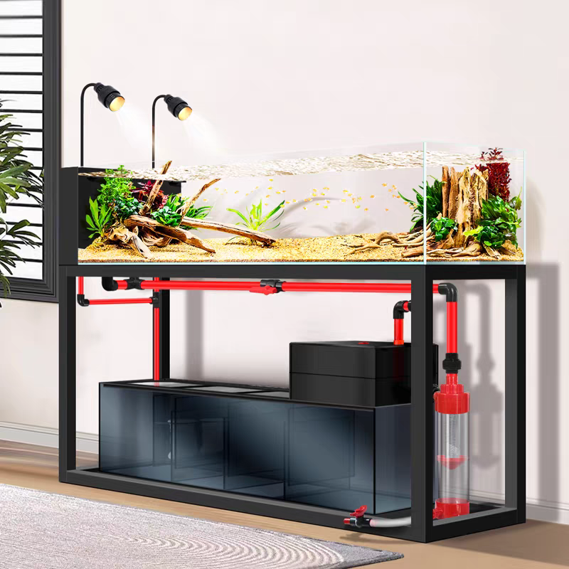 【Customized】Bottom filter backpack overflow  aluminum alloy bottom cabinet stream fish tank