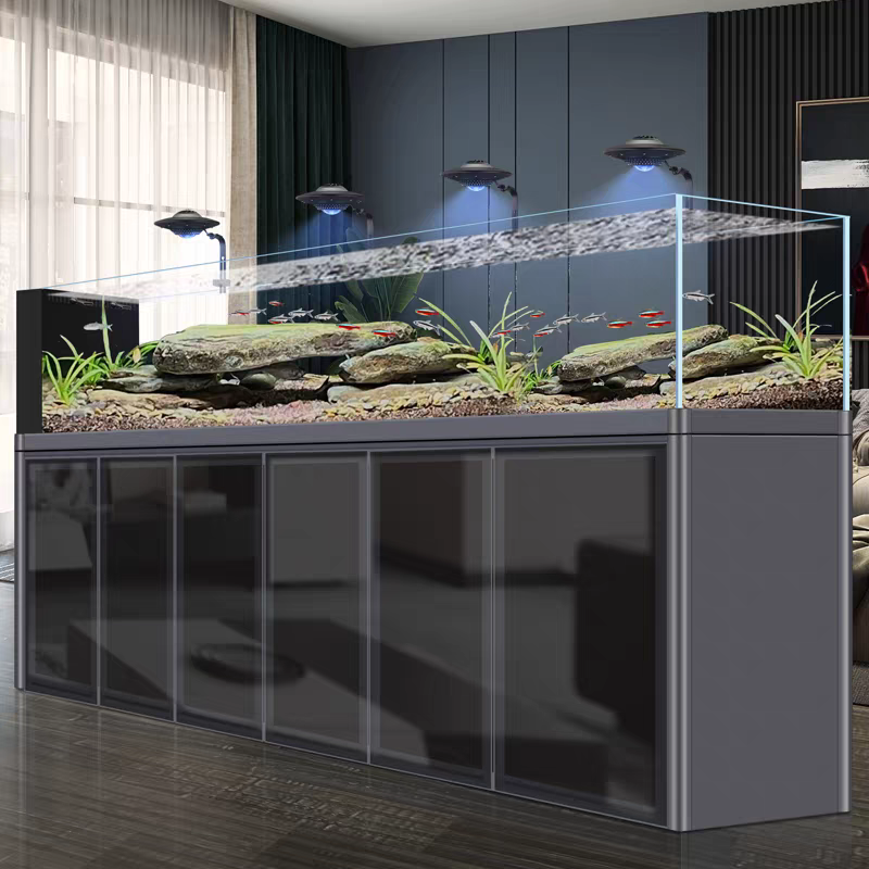 【Customized】Ultra-thin and narrow side overflow large ultra-clear glass stream tank