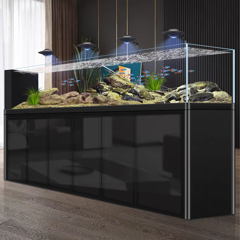 【Customized】Ultra-thin and narrow side overflow large ultra-clear glass stream tank