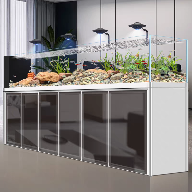 【Customized】Ultra-thin and narrow side overflow large ultra-clear glass stream tank