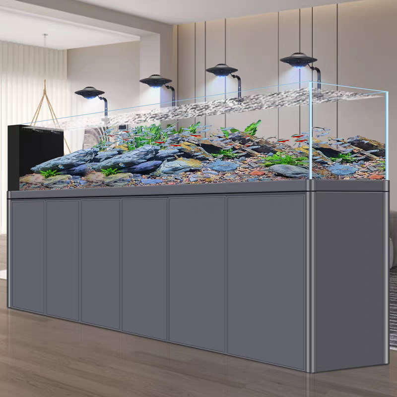 【Customized】Ultra-thin and narrow side overflow large ultra-clear glass stream tank