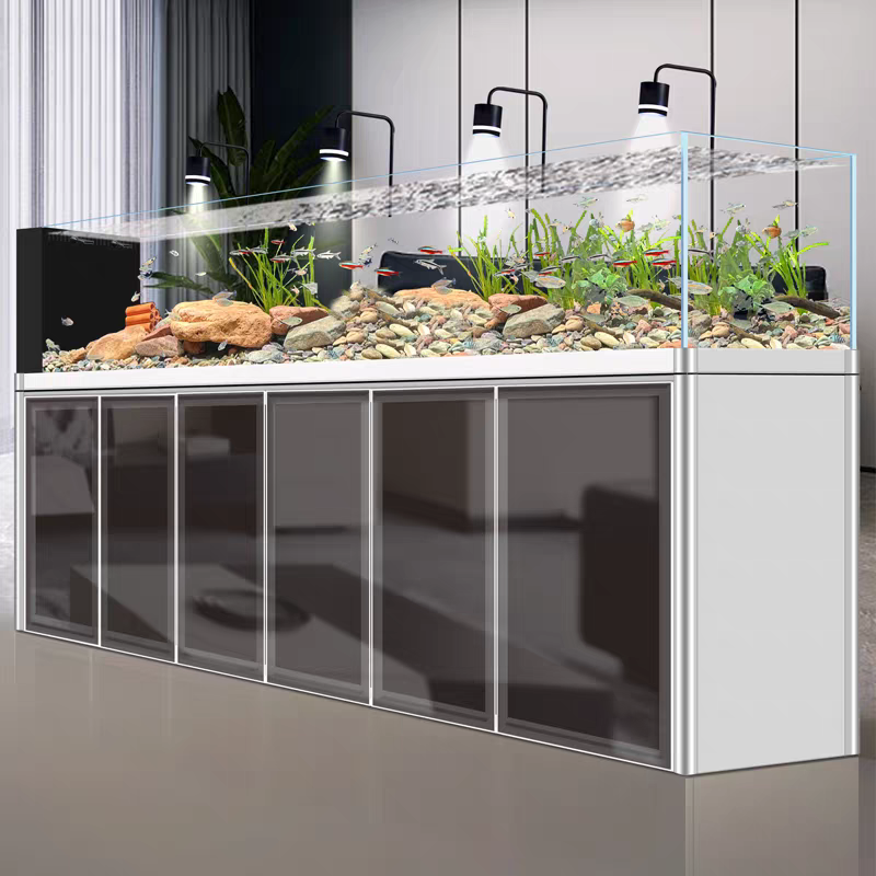 【Customized】 Bottom filter aquarium with Jinjing ultra-clear glass and ultra-thin and narrow side overflow