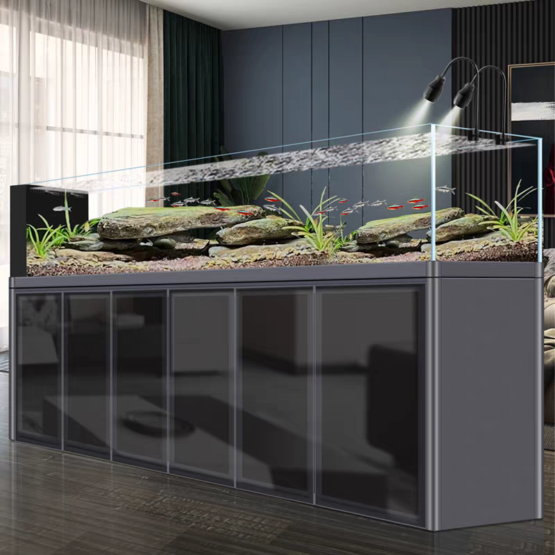 【Customized】 Bottom filter aquarium with Jinjing ultra-clear glass and ultra-thin and narrow side overflow
