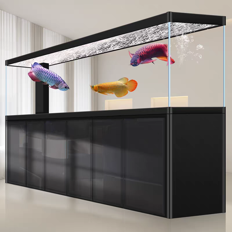 【Customized】 Large professional-grade bottom filter ultra-clear glass fish tank with intelligent water-free operation