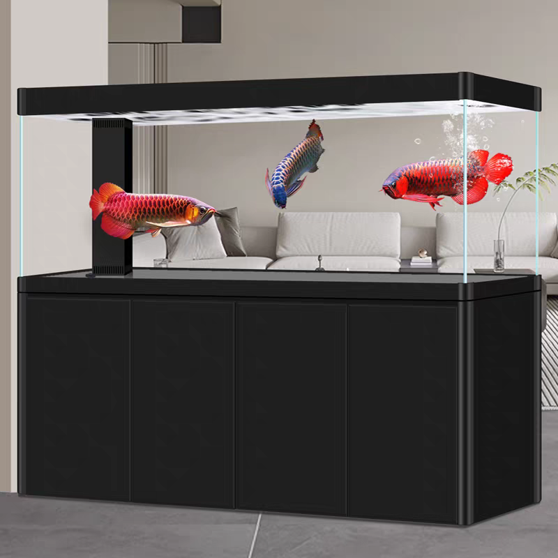 【Customized】 Large professional-grade bottom filter ultra-clear glass fish tank with intelligent water-free operation