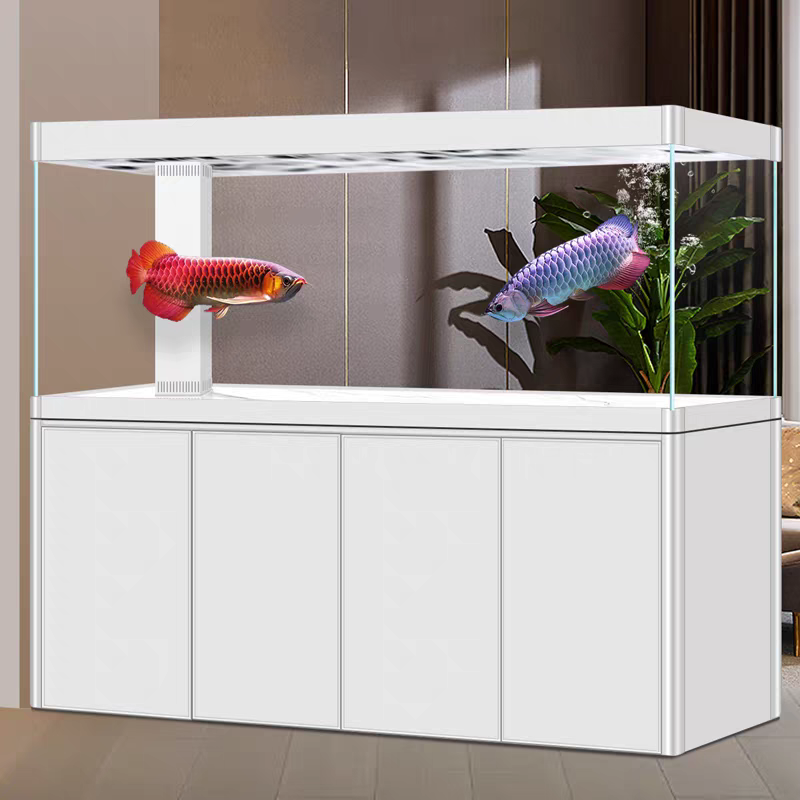 【Customized】 Large Ultra-clear Glass Goldfish Tank with Bottom Filter and No Water Change