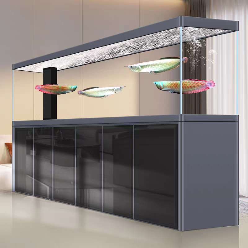 【Customized】 Large Ultra-clear Glass Goldfish Tank with Bottom Filter and No Water Change