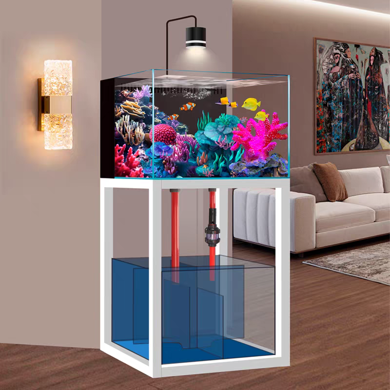 【Customized】Industrial style bottom filtration system ultra-clear glass fish tank