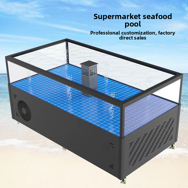 【Customized】 Single-layer square lobster tank  mobile breeding tank for supermarkets and hotels