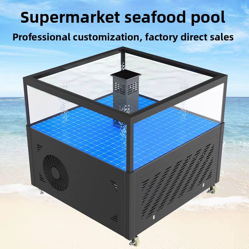 【Customized】 Single-layer square lobster tank  mobile breeding tank for supermarkets and hotels