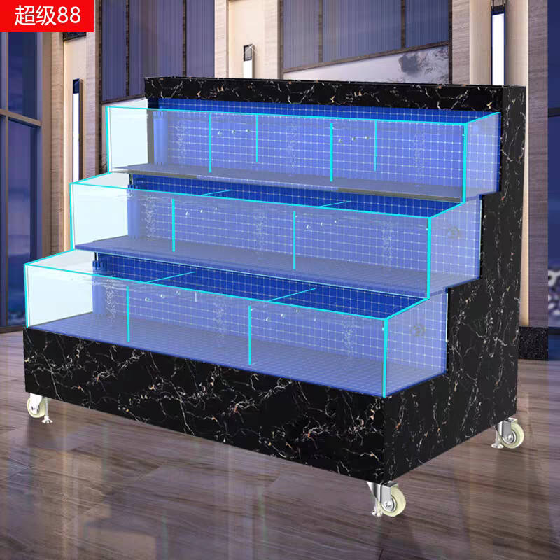 【Customized】 Square and curved glass seafood tank for aquaculture