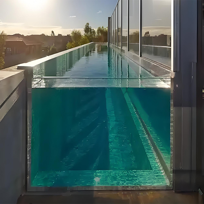 【Customized】acrylic rooftop swimming pool for villas high transparency