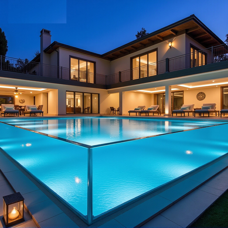 【Customized】 Acrylic Pool Water Barrier - Transparent and Borderless