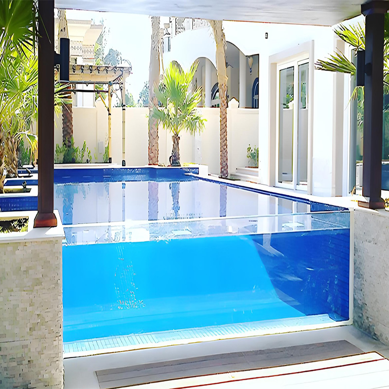 【Customized】Acrylic material  floor-to-ceiling single-sided viewing window   large water feature swimming pool