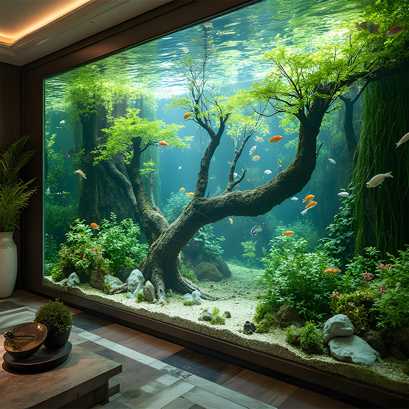 【Customized】Acrylic Aquarium   Large Ecological Rainforest Fish Tank