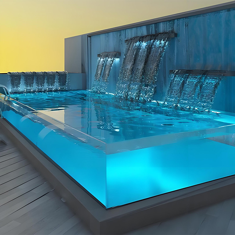 【Customized】transparent acrylic fish pond panel for villas with no border
