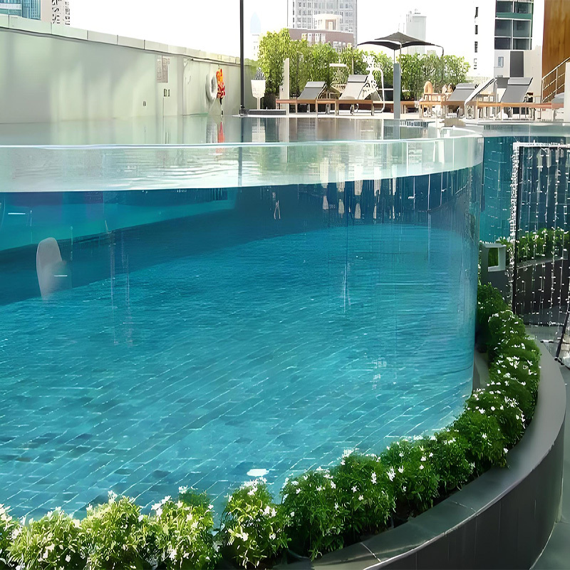 【Customized】 High Transparency Acrylic Curved Panel PMMA Board Railing Suitable for Swimming Pools