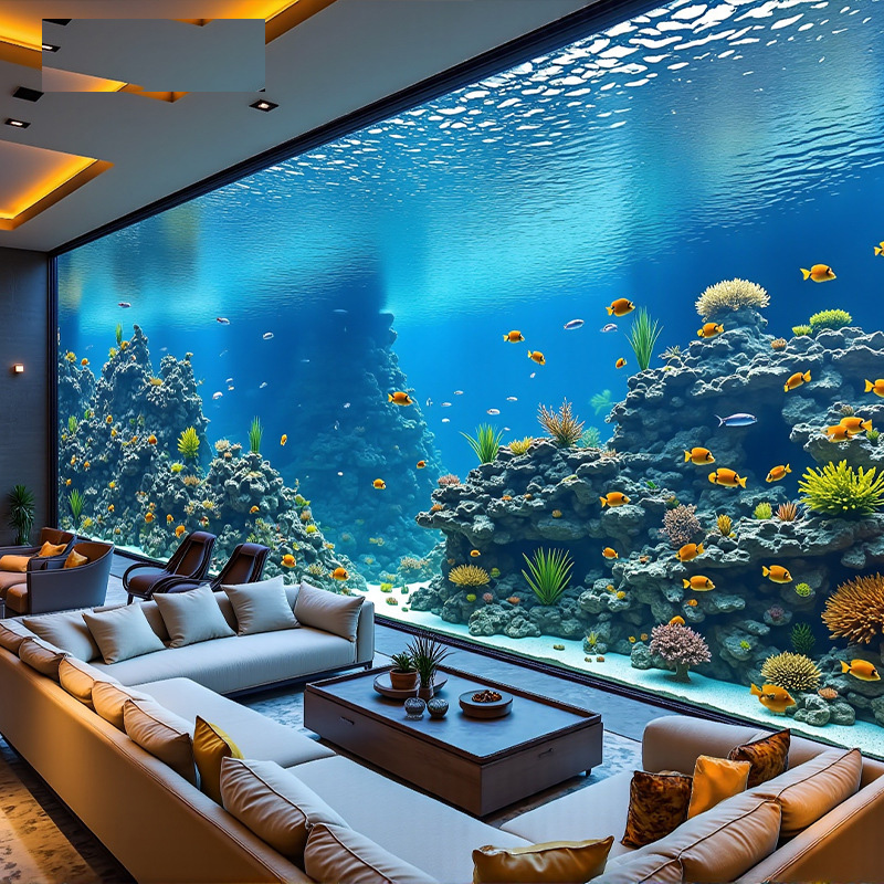 【Customized】Large Embedded Acrylic Ecological Aquarium for Oceanarium Exhibition