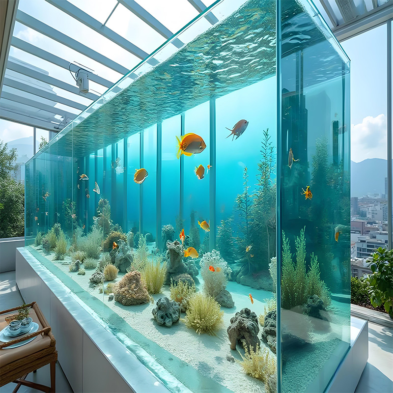 【Customized】High transparent acrylic outdoor fish tank suitable for resorts and villas