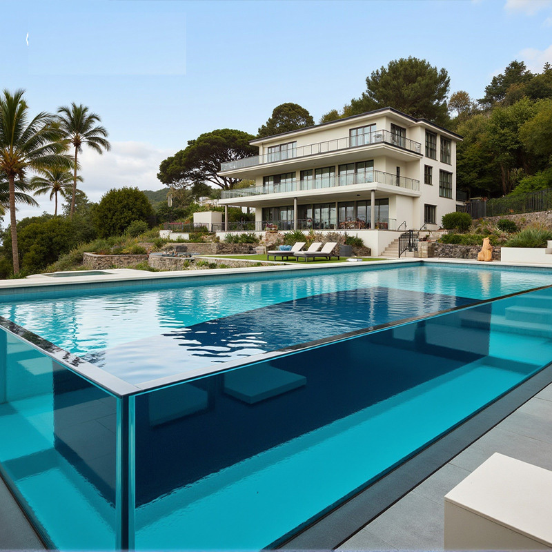 【Customized】 Acrylic Pool Water Barrier - Transparent and Borderless