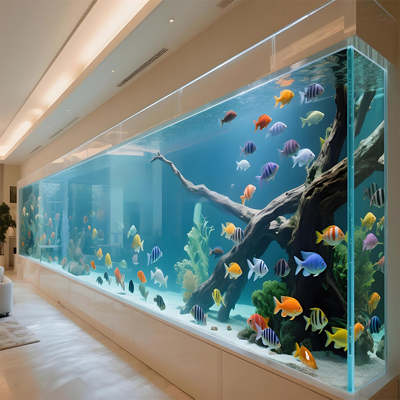 【Customized】 large cylindrical acrylic fish tank with high light transmittance