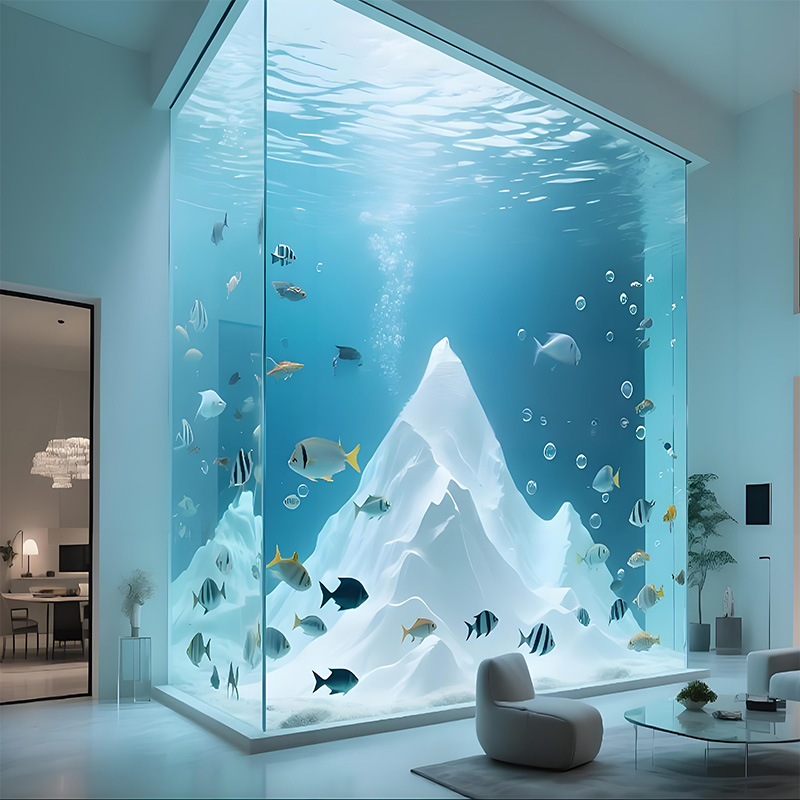 【Customized】Large ecological acrylic landscape fish tank suitable for hotels