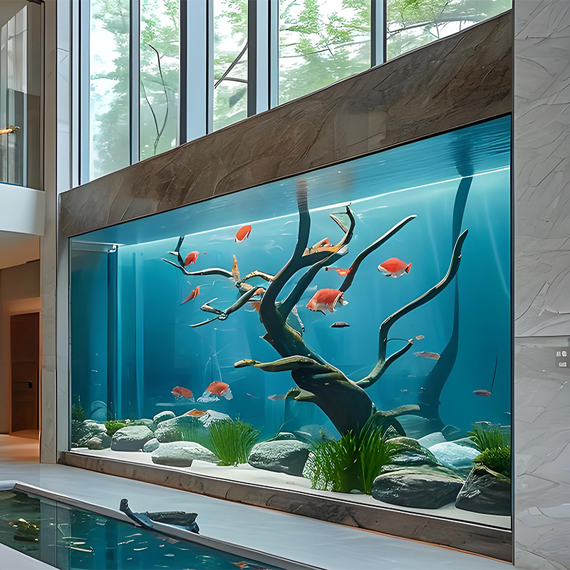 【Customized】Large Acrylic Aquarium   Cylindrical Ecological Fish Tank