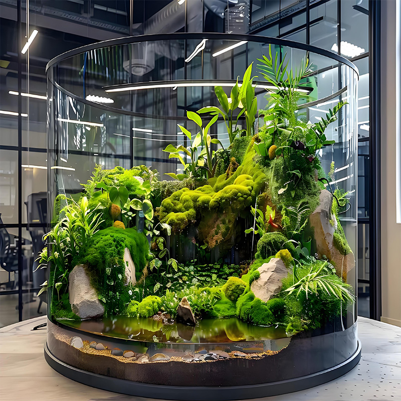 【Customized】 Acrylic sheet ecological landscape fish tank, highly malleable