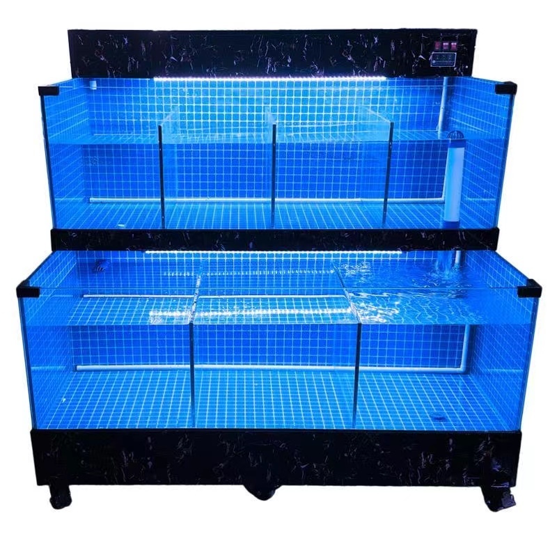 【Customizable】 mobile aquaculture tank  two-tier shellfish tank refrigeration system    ultra-quiet operation