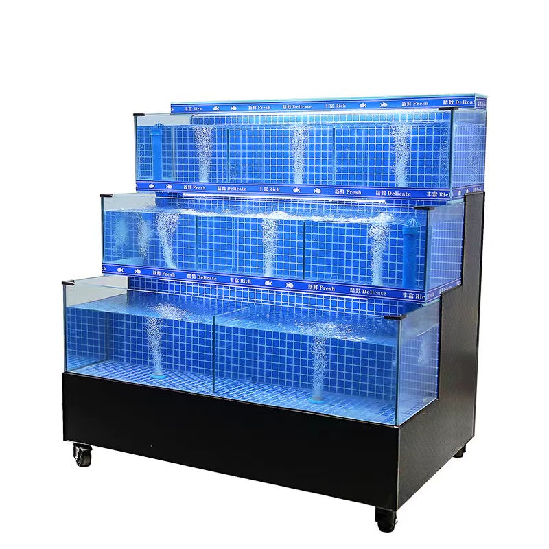 【Customized】 Glass seafood pool for hotels and supermarkets  no installation required  plug and play