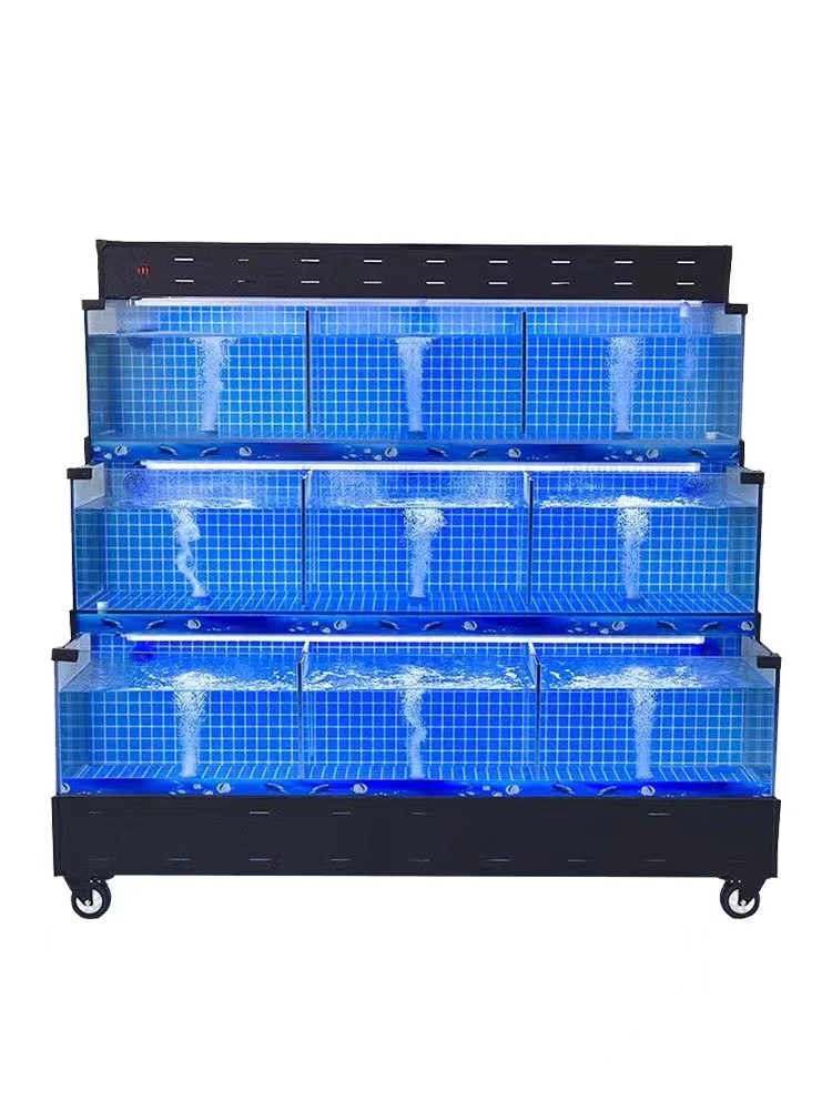 【Customization】Stainless steel base  three-layer seafood tank  free design drawing