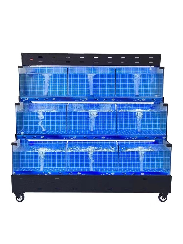 【Customization】Stainless steel base  three-layer seafood tank  free design drawing