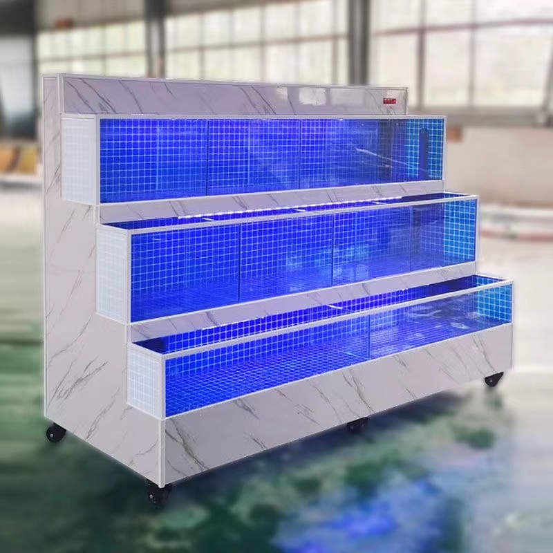 【Customized】 Insulating glass low-temperature seafood pool for supermarkets and hotels