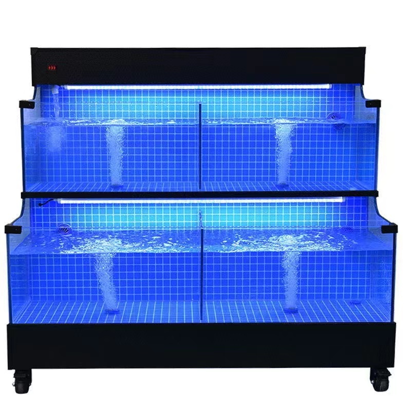 【Customized】 Double-layer seafood pool for fresh food supermarkets  beautiful  durable and easy to clean