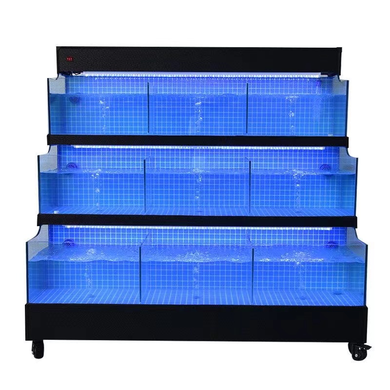 【Customized】 Double-layer seafood pool for fresh food supermarkets  beautiful  durable and easy to clean