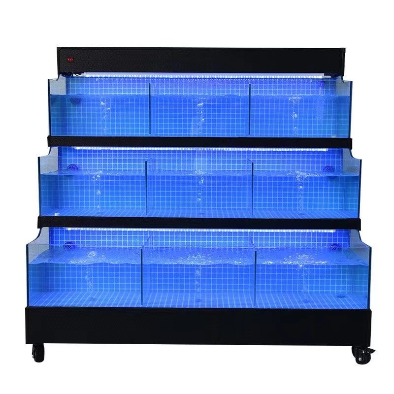 【Customized】 Double-layer seafood pool for fresh food supermarkets  beautiful  durable and easy to clean