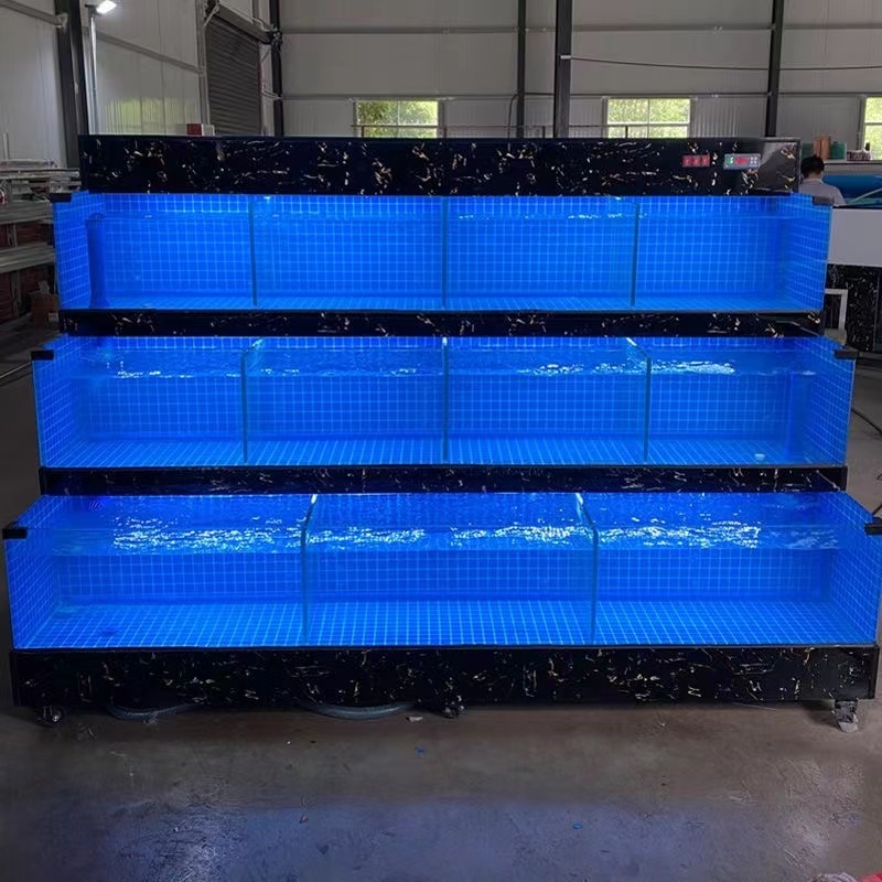 【Customized】 Glass crab breeding tank  cylindrical seafood pool   beautiful appearance