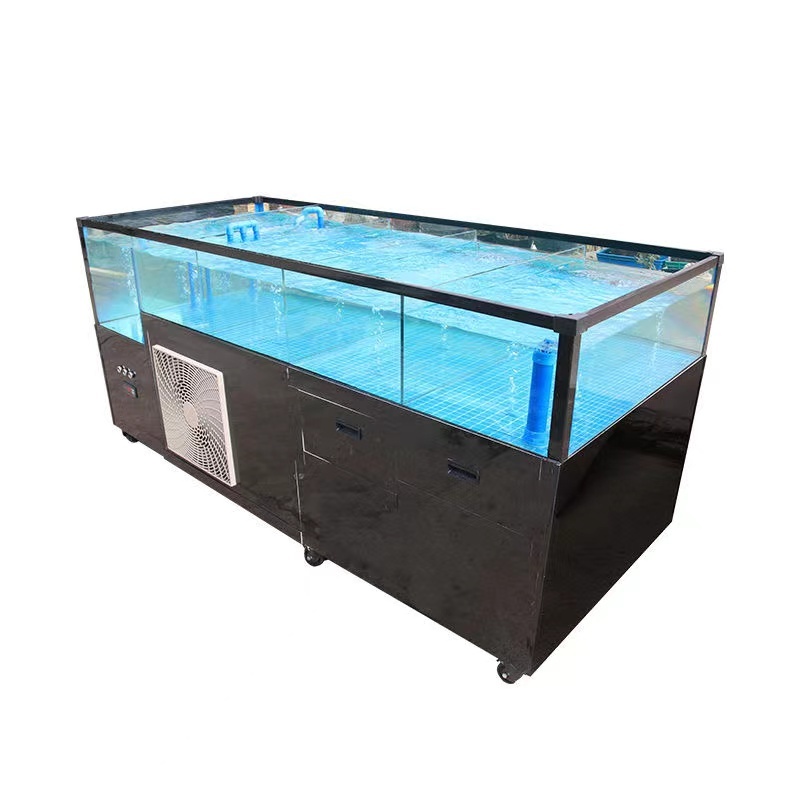 【Customized】Large commercial seafood pool  bottom filtration system  two-layer dry and wet separation