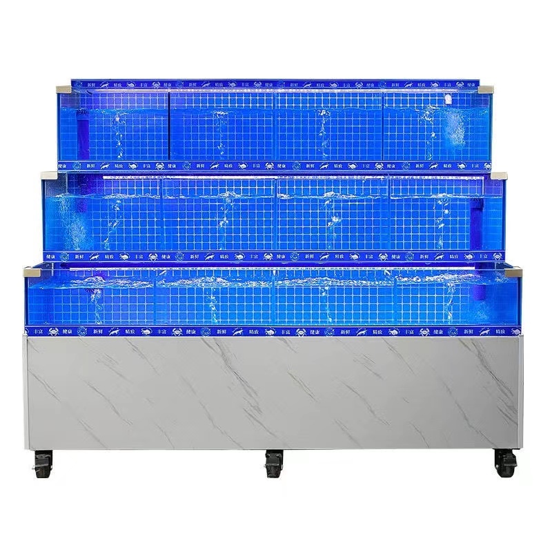 【Customized】 Supermarket commercial multi-layer seafood pool with good viewing and easy operation