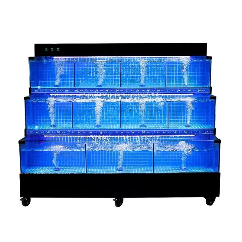 【Customized】 Glass seafood pool for hotels and supermarkets  no installation required  plug and play