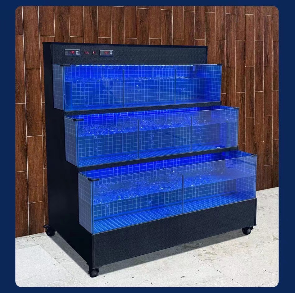 【Customized】 Glass seafood pool for hotels and supermarkets  no installation required  plug and play