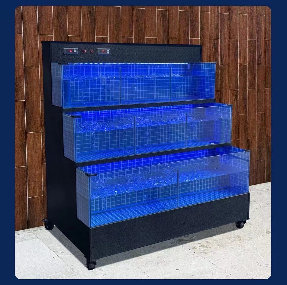 【Customized】 Glass seafood pool for hotels and supermarkets  no installation required  plug and play