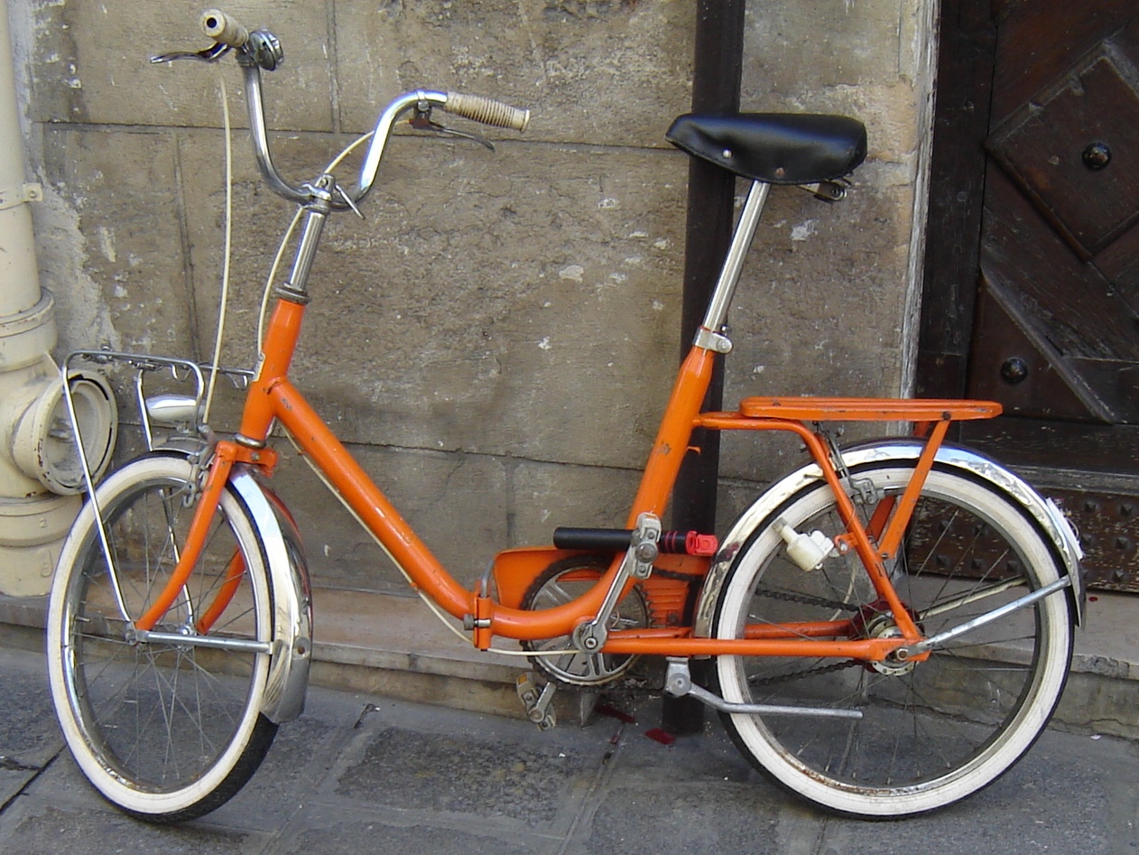 Folding bicycle in an urban setting